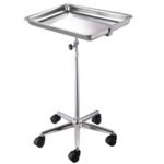 Mobile Mayo Tray Stand Trolley Adjustable Height Medical Doctor Salon Equipment