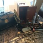 Vintage Bausch & Lomb Microscope, Assorted Medical Equipment Tools, Doctor's Bag
