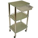 3 Tier Glass Cart Trolley Dentist Doctor Medical Beauty Spa Salon Equipment