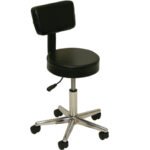 Black Backrest Stool Dentist Doctor Medical Massage Facial Spa Salon Equipment