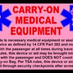 Pink Carry-On Medical Equipment  Bag Tag - TSA - CPAP BiPAP APNEA POC