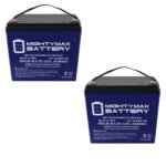 Mighty Max 12V 55AH GEL Replacement Battery for Medical Equipment - 2 Pack